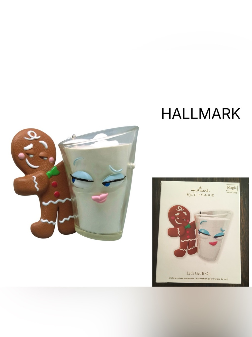 HALLMARK KEEPSAKE - NWT - 2012 - LET’S GET IT ON - MILK AND COOKIES ORNAMENT